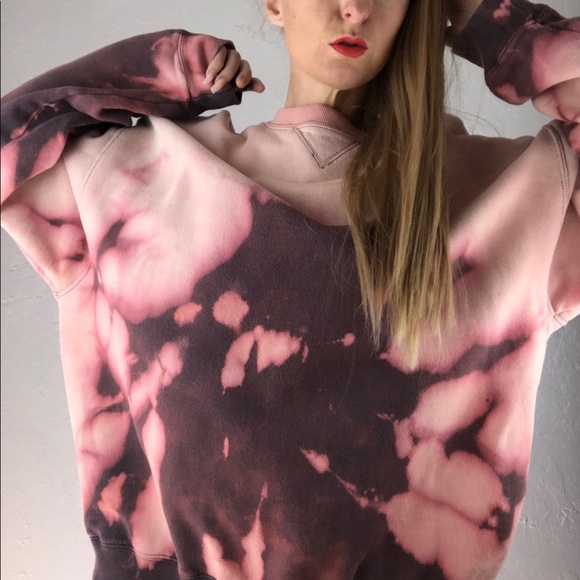 CUSTOM Gap Tie Dye Gray Crewneck Sweatshirt XL - Picture 4 of 12